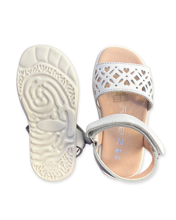 Sandalia piel respetuosa blanca infantil