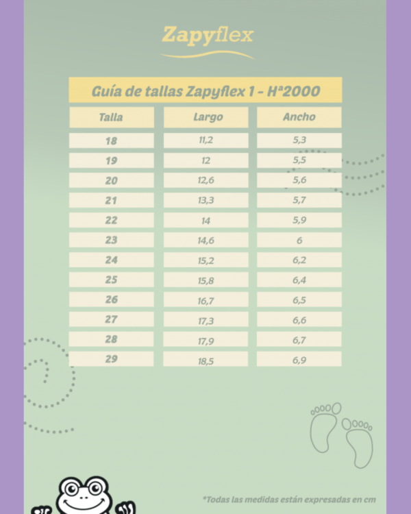 Tallas zapyflex calzado