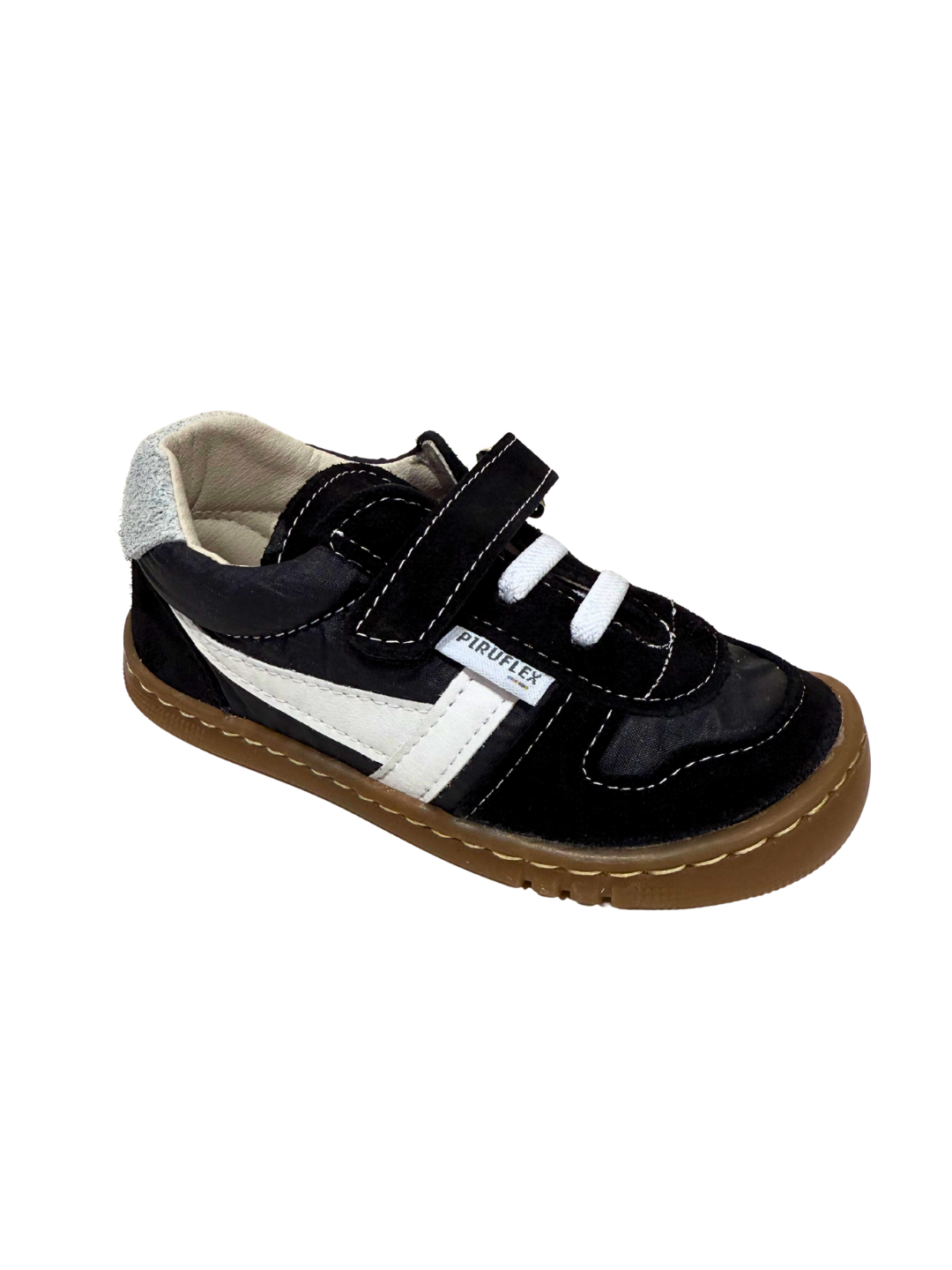 Piel, ante y derrame negro y blanco.
