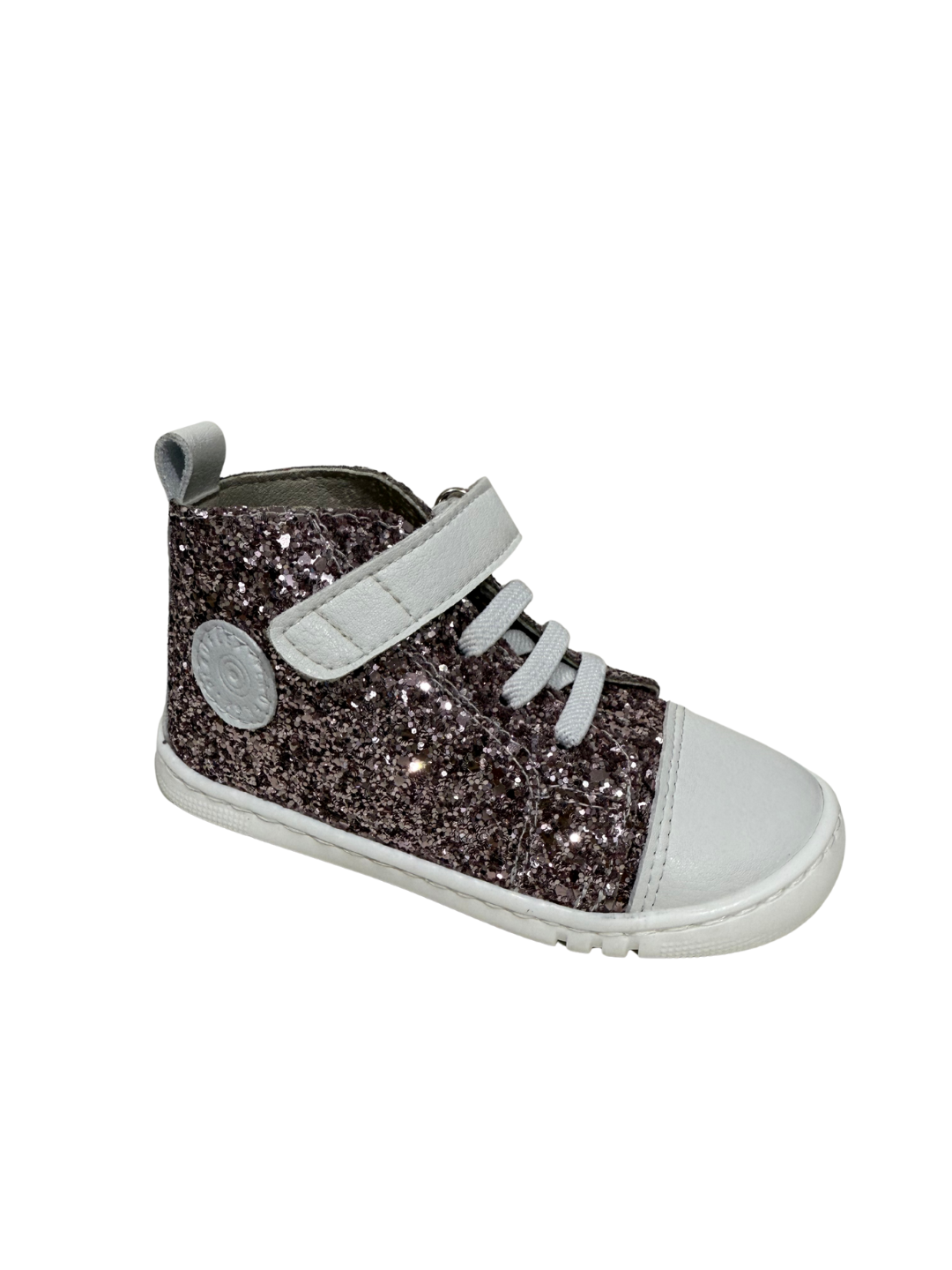 Zapatilla piel y glitter piruflex