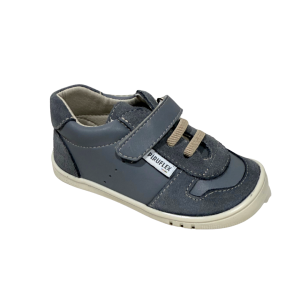 Zapatilla piel y ante gris piruflex
