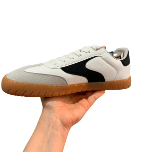 Zapatilla barefoot Mustang adulto blanca y ante gris
