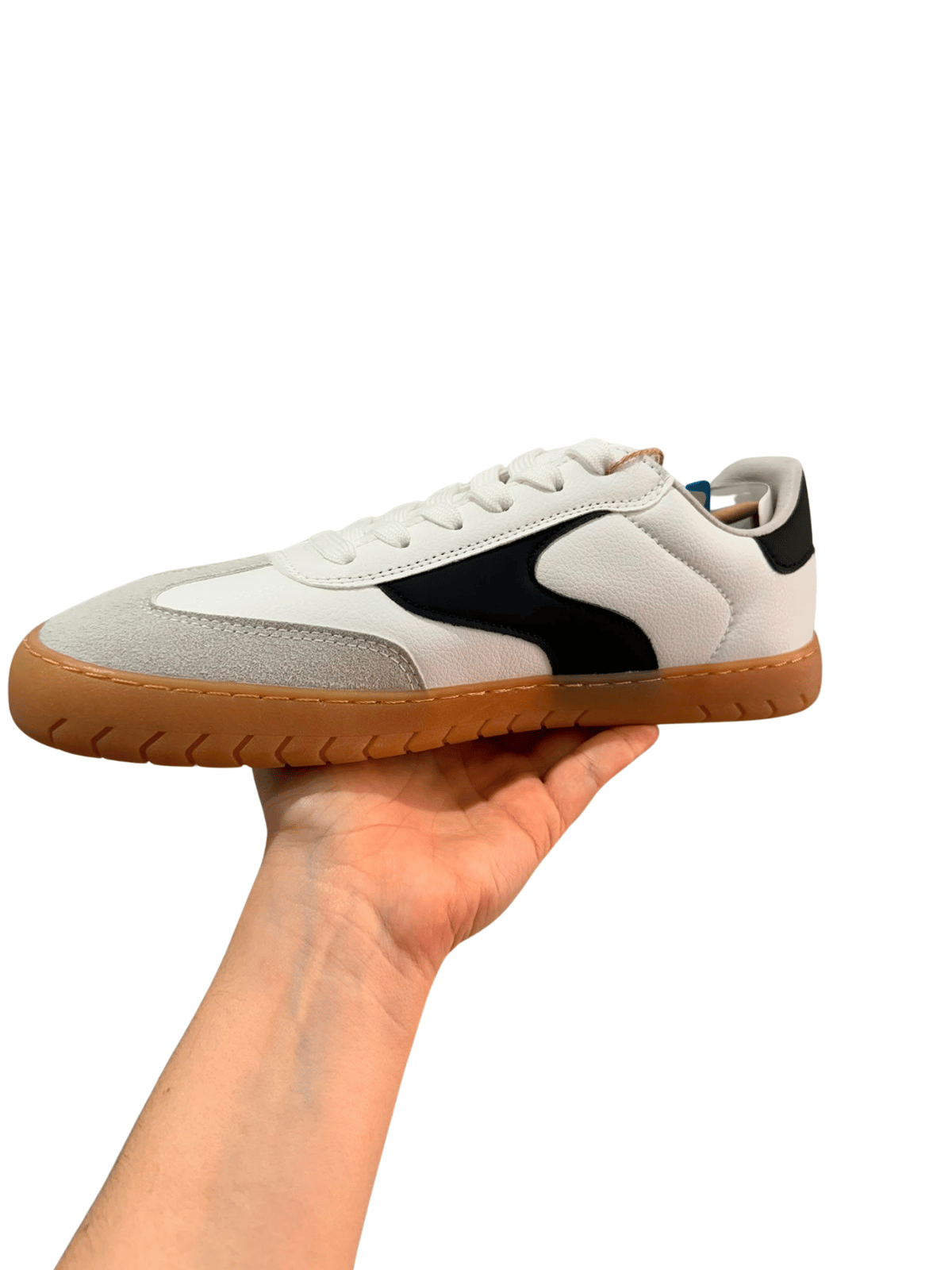 Zapatilla barefoot Mustang adulto blanca y ante gris