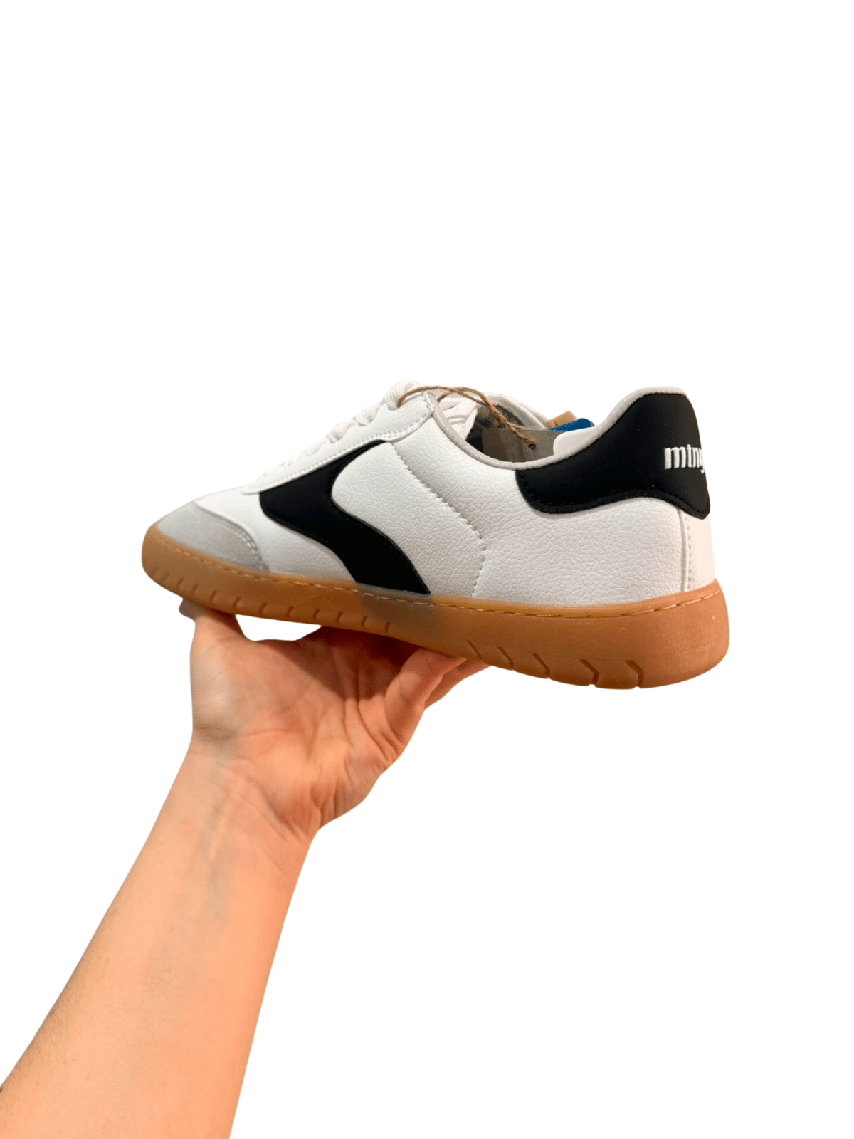 Zapatilla barefoot Mustang adulto blanca y ante gris