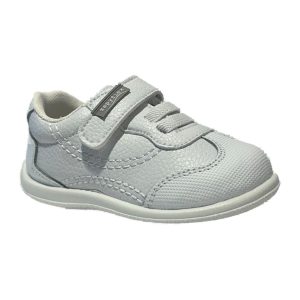 Deportiva respetuosa Zapyflex de piel blanca, vista lateral